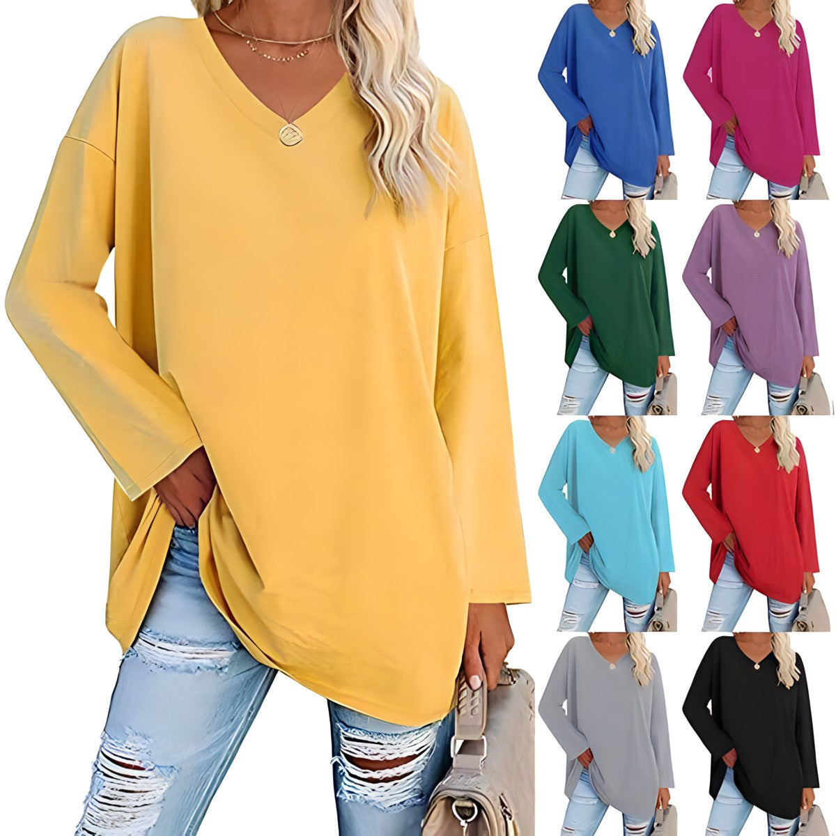 Long Sleeve V-Neck Sweater