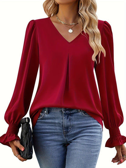 Solid Color Fall Blouse