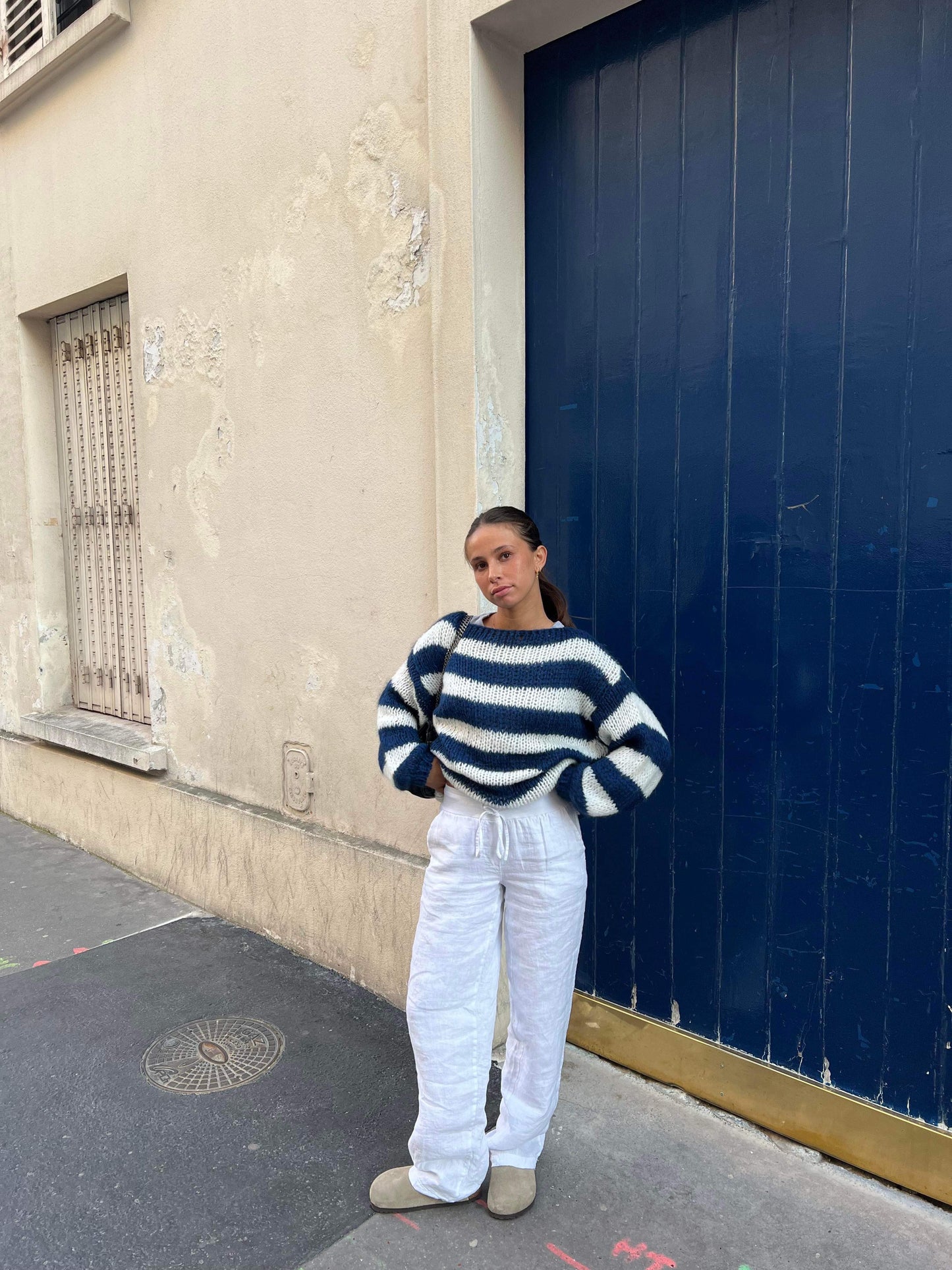 Striped Sweater with Oversized Fit