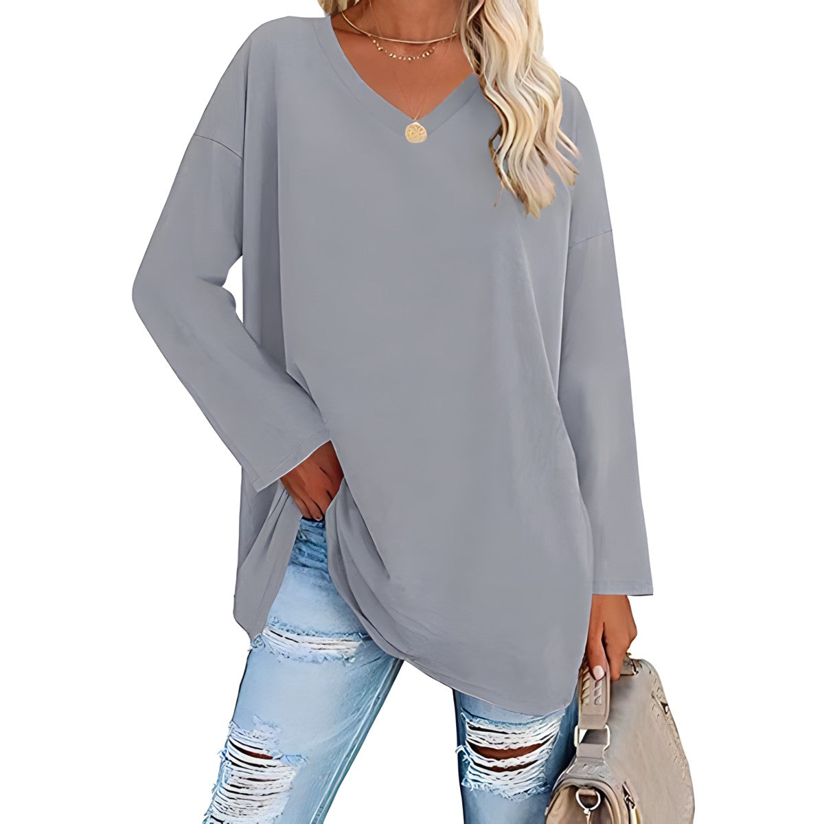 Long Sleeve V-Neck Sweater