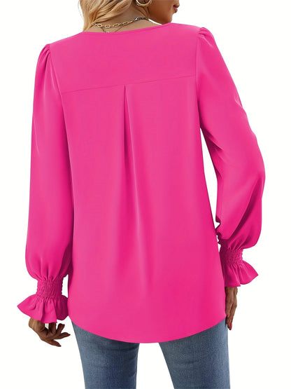 Solid Color Fall Blouse