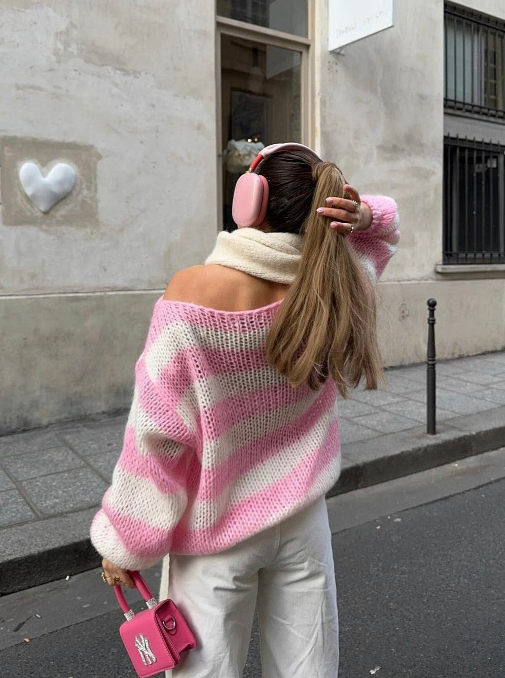 Striped Sweater with Oversized Fit