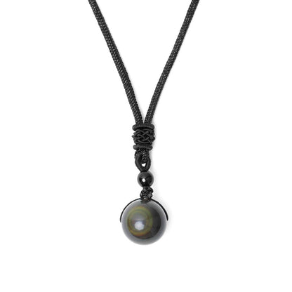 Adjustable Obsidian Gemstone Necklace