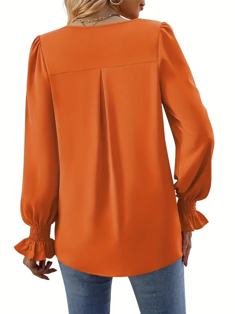 Solid Color Fall Blouse