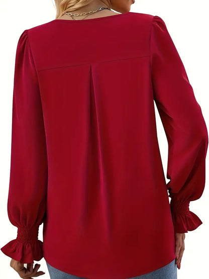 Solid Color Fall Blouse