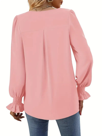 Solid Color Fall Blouse