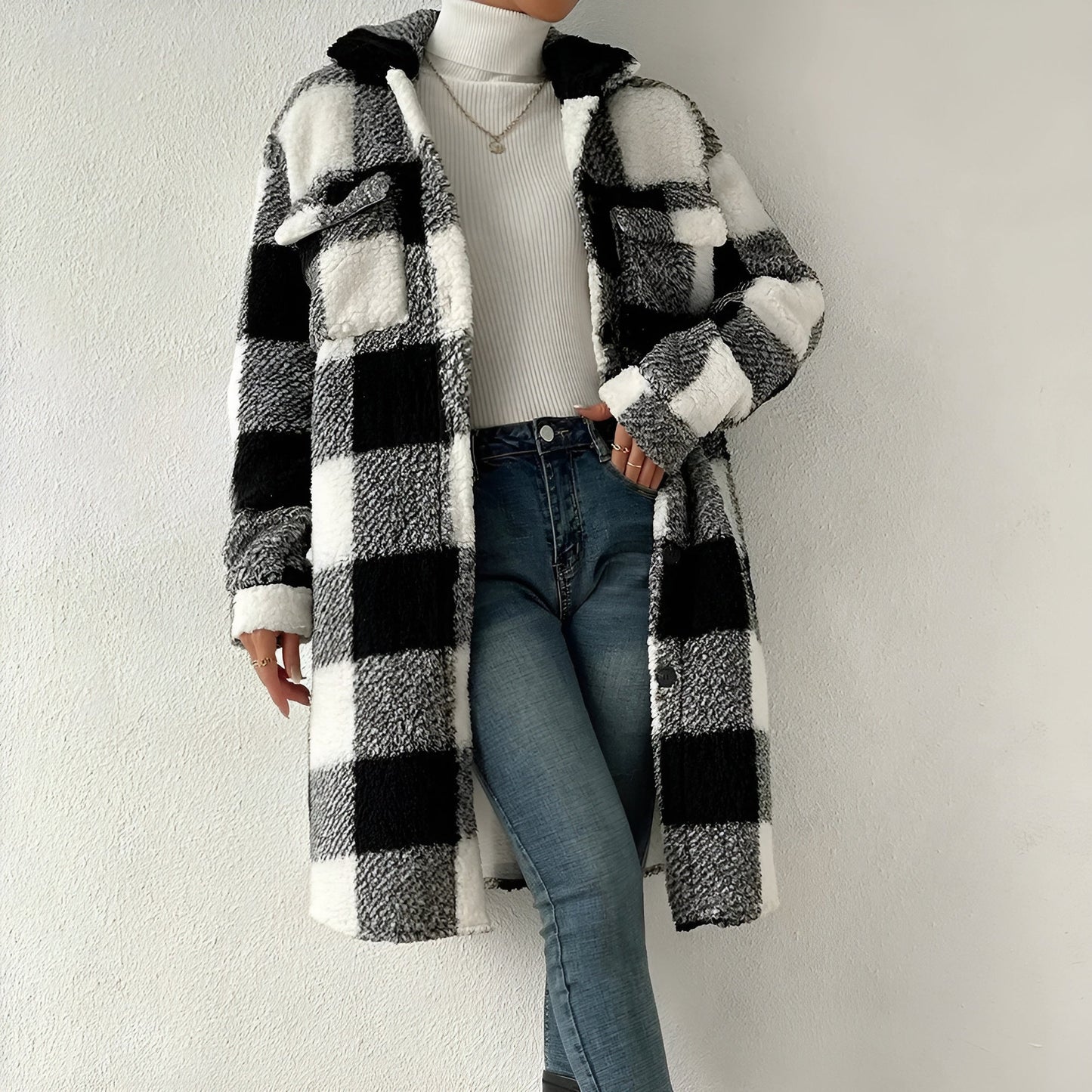 Long Checkered Coat