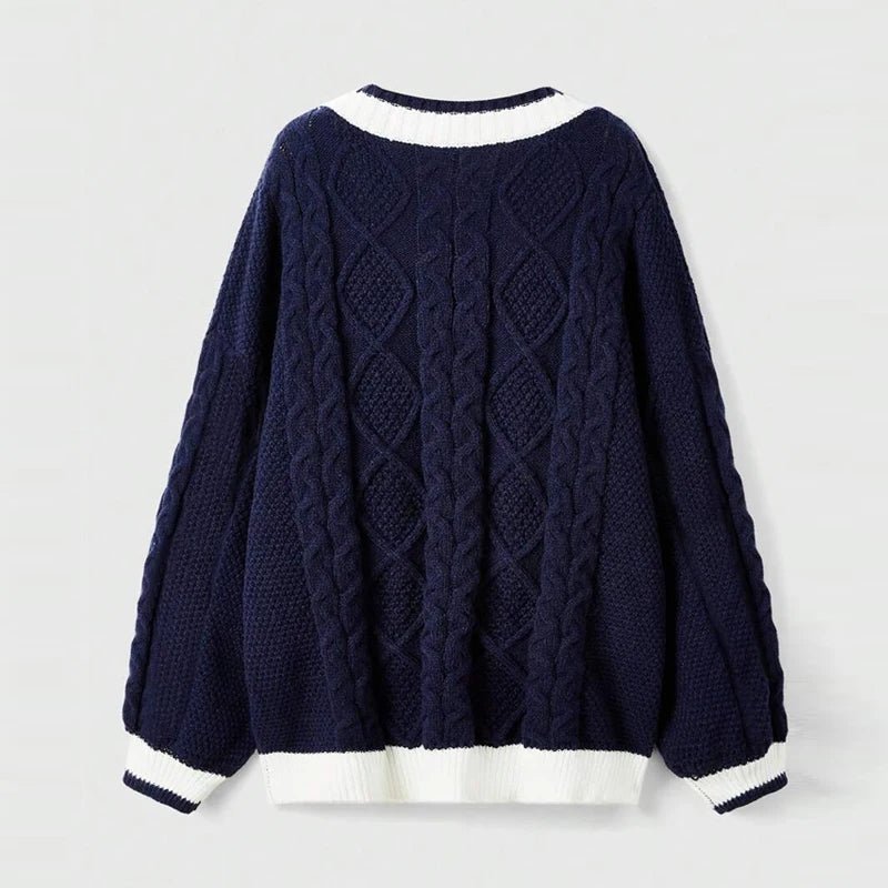 Oversized V Neck Knitwear - LONDON Wardrobe