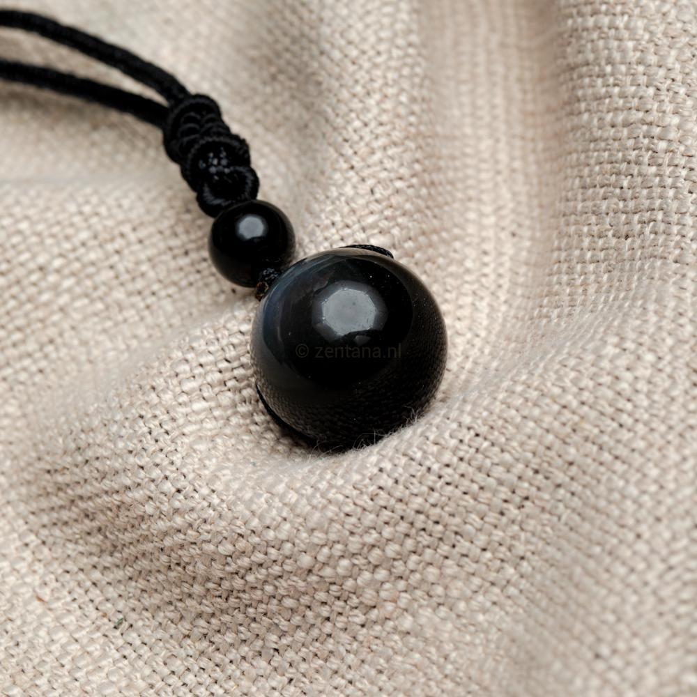 Adjustable Obsidian Gemstone Necklace